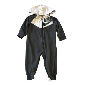 Nike Two Tone Gray Zip One Piece with Hood 12 months
